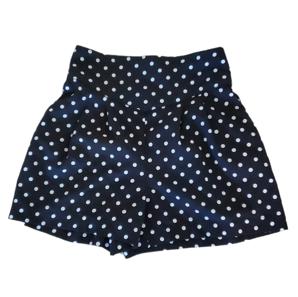 Kimchi Blue Women's Black-White Polka Dot Wide Leg Shorts Size XS